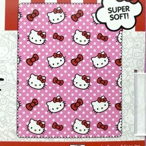 New Hello Kitty Polka Dot Travel Blanket 40” x 50” Soft Cozy Cute Gift ‎       S